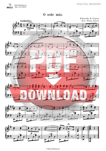Capua, Eduardo di (arr. Uuno Aarto): O sole mio (Klavier)