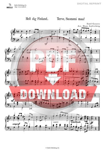 Genetz, Emil (Arr. Hans Aufrichtig): Terve, Suomeni maa! (Klavier)