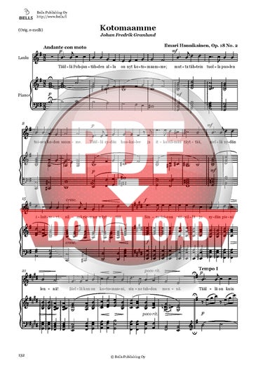 Hannikainen, Ilmari: Kotomaamme, Op. 18 Nr. 2