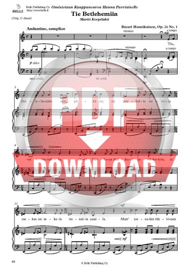 Hannikainen, Ilmari: Tie Betlehemiin, Op. 26 Nr. 1