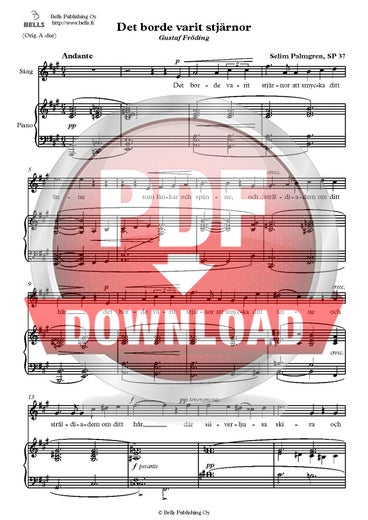 Palmgren, Selim: Det borde varit stj&auml;rnor