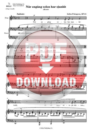 Palmgren, Selim: N&auml;r eng&aring;ng solen har sjunkit