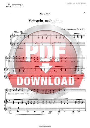 Trad. (Arr. Ilmari Hannikainen): Meinasin, meinasin, Op. 36 Nr. 1