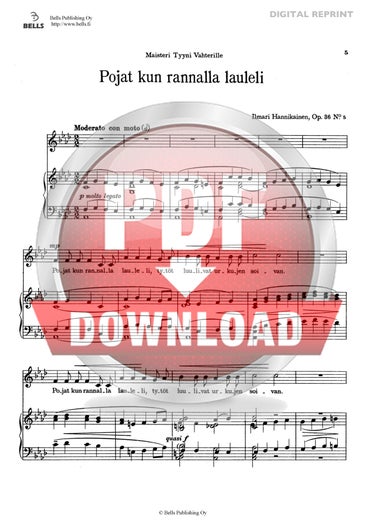 Trad. (Arr. Ilmari Hannikainen): Pojat kun rannalla lauleli, Op. 36 Nr. 5