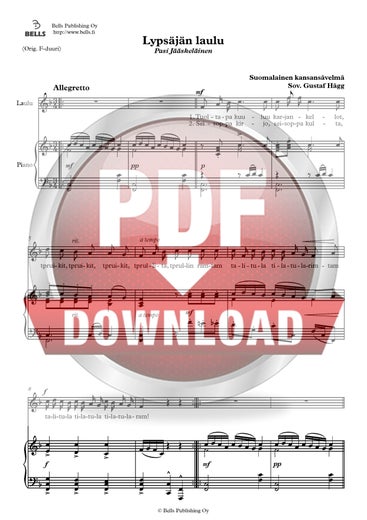 Trad. (Arr. Gustaf H&auml;gg): Lyps&auml;j&auml;n laulu