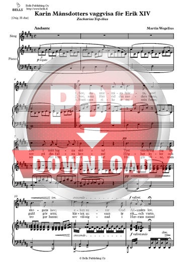 Wegelius, Martin: Karin M&aring;nsdotters vaggvisa f&ouml;r Erik XIV